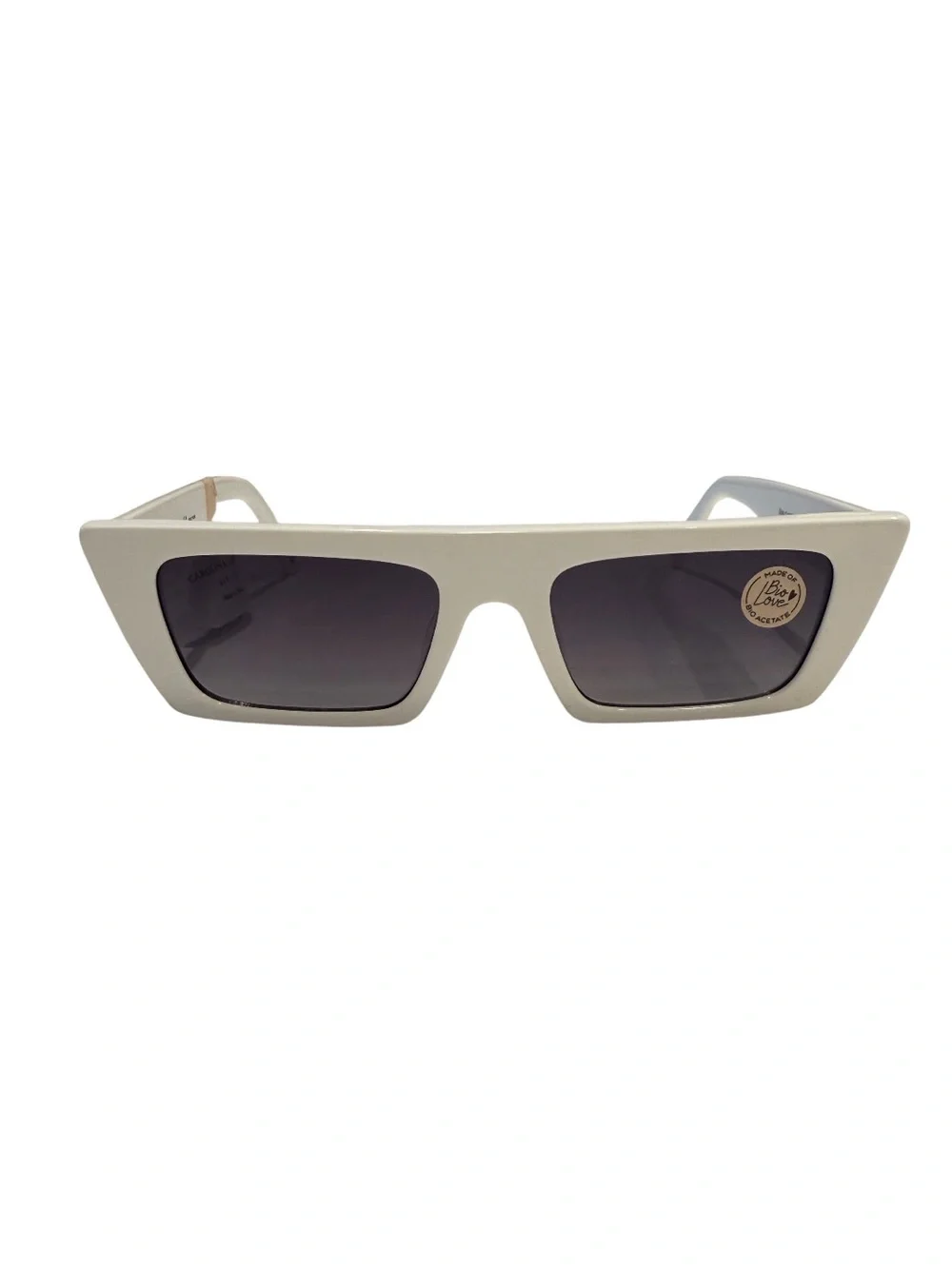 NEW Carolina Lemke White Eilish Bold Retro Sunglasses Boho